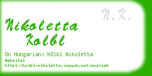 nikoletta kolbl business card